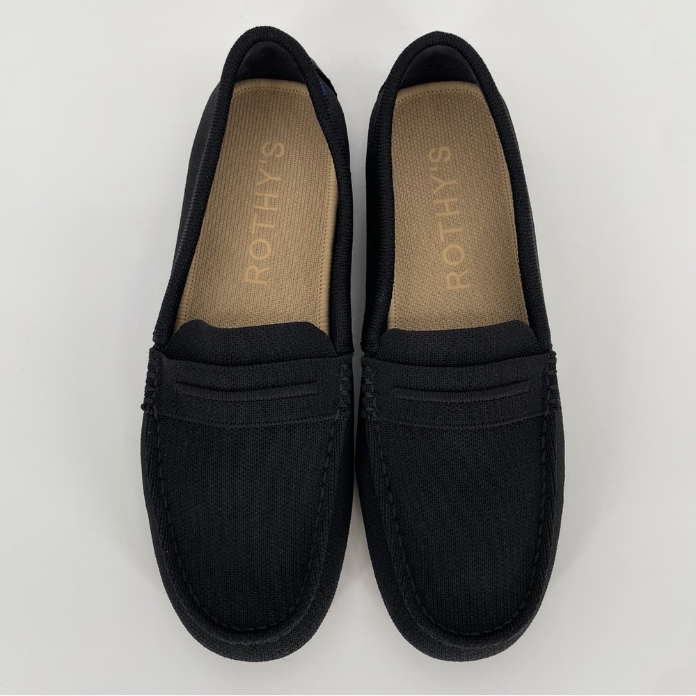 Rothy’s Women’s The Driver Black Knit Loafers Flats Shoes